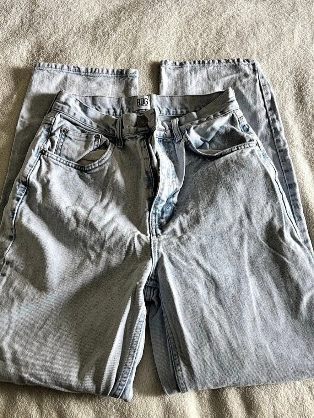 BDG High-Rise Baggy Jeans in Blue Waist 28